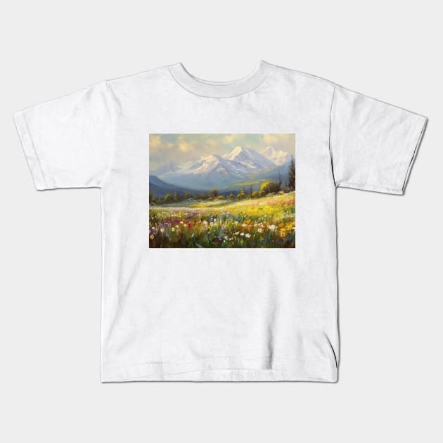 Mountain landscape Kids T-Shirt by FancyPen